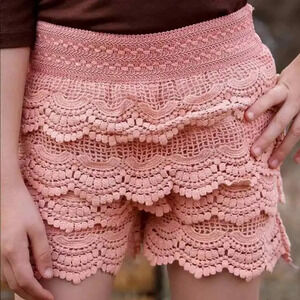 Alt B Orange Crochet Lace shorts Size Medium